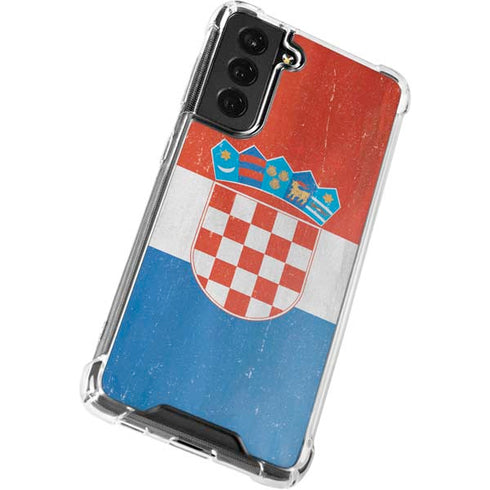 Croatia Flag Distressed Galaxy S22 Clear Case